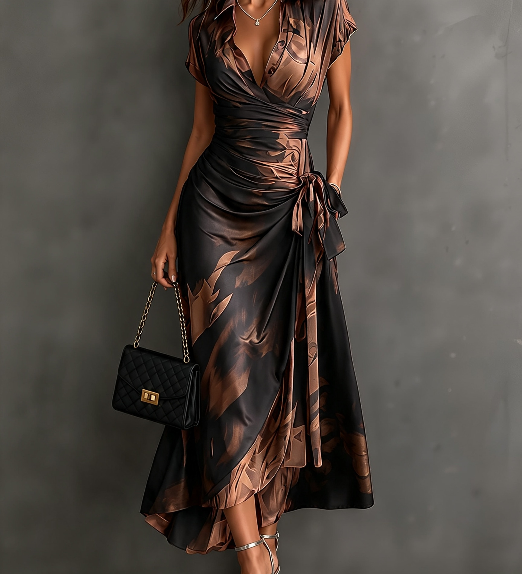 Camille - Wrap Dress with Shirt Collar