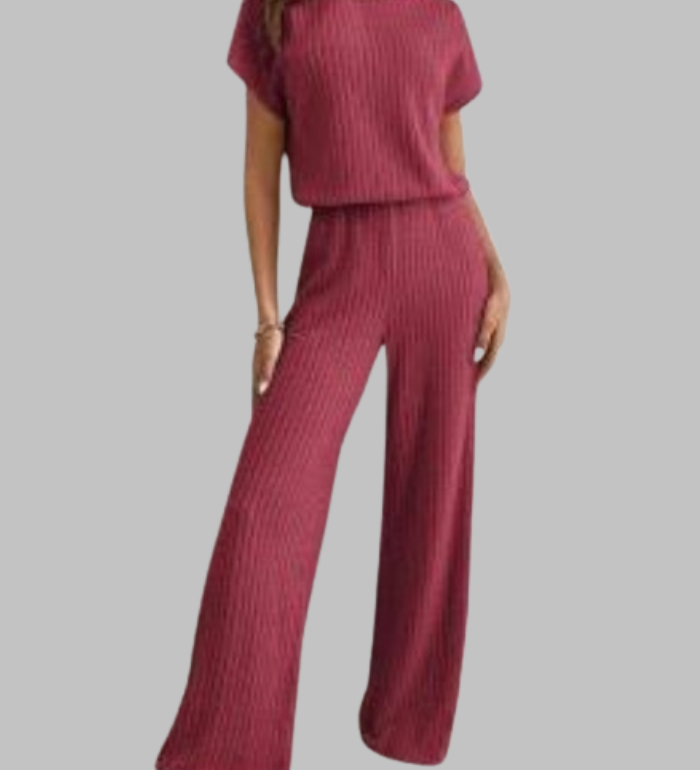 MAGGIE™ - Casual Short Sleeve Top and Pants Set