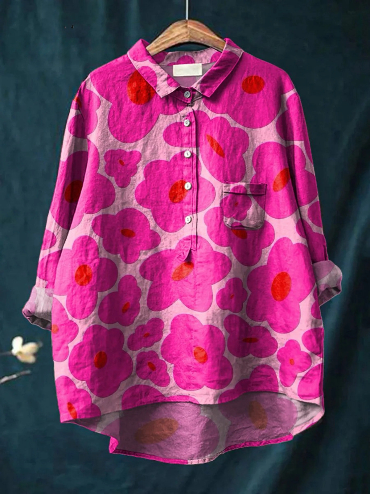 Holly - Bright Pink Floral Shirt