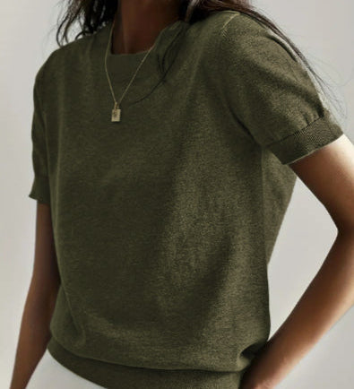 Tally - Casual Short Sleeve Crew Neck Top