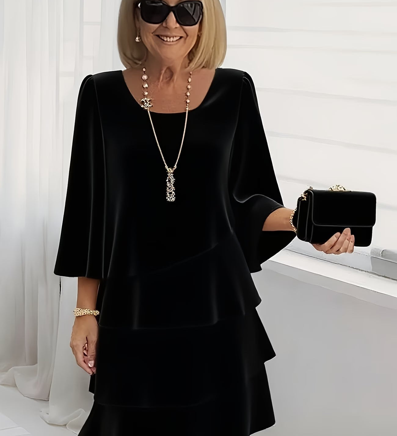 Catherine | Elegant Comfort Ruffle Dress