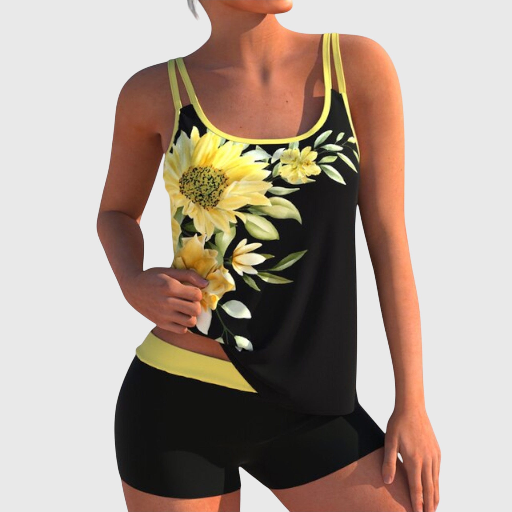 Silver Beach - Floral Two-Piece Swimsuit