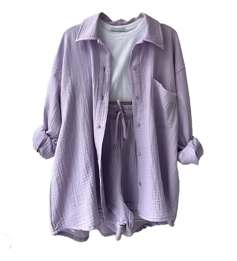 VERA™ – Modern Button-Up Shorts Set