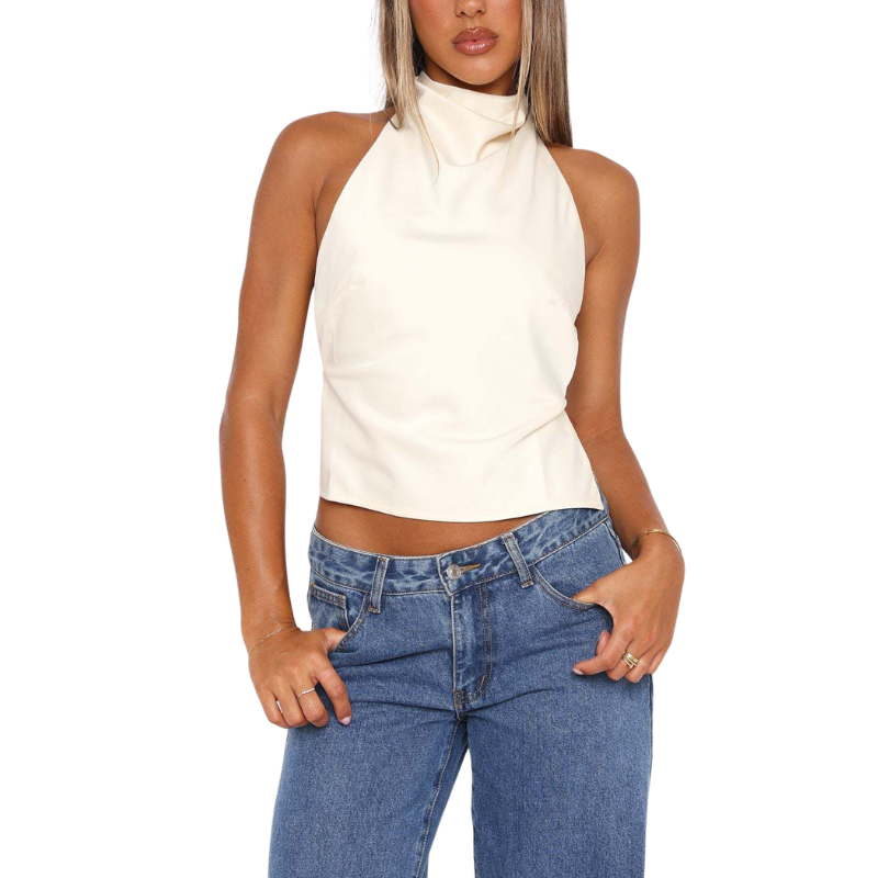 Chinie - Chic Sleeveless Halter Neck Blouse
