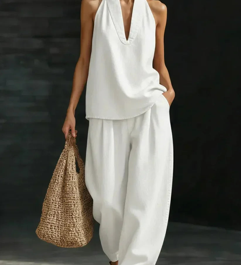 Martina - V-Neck Wide-Leg Jumpsuit