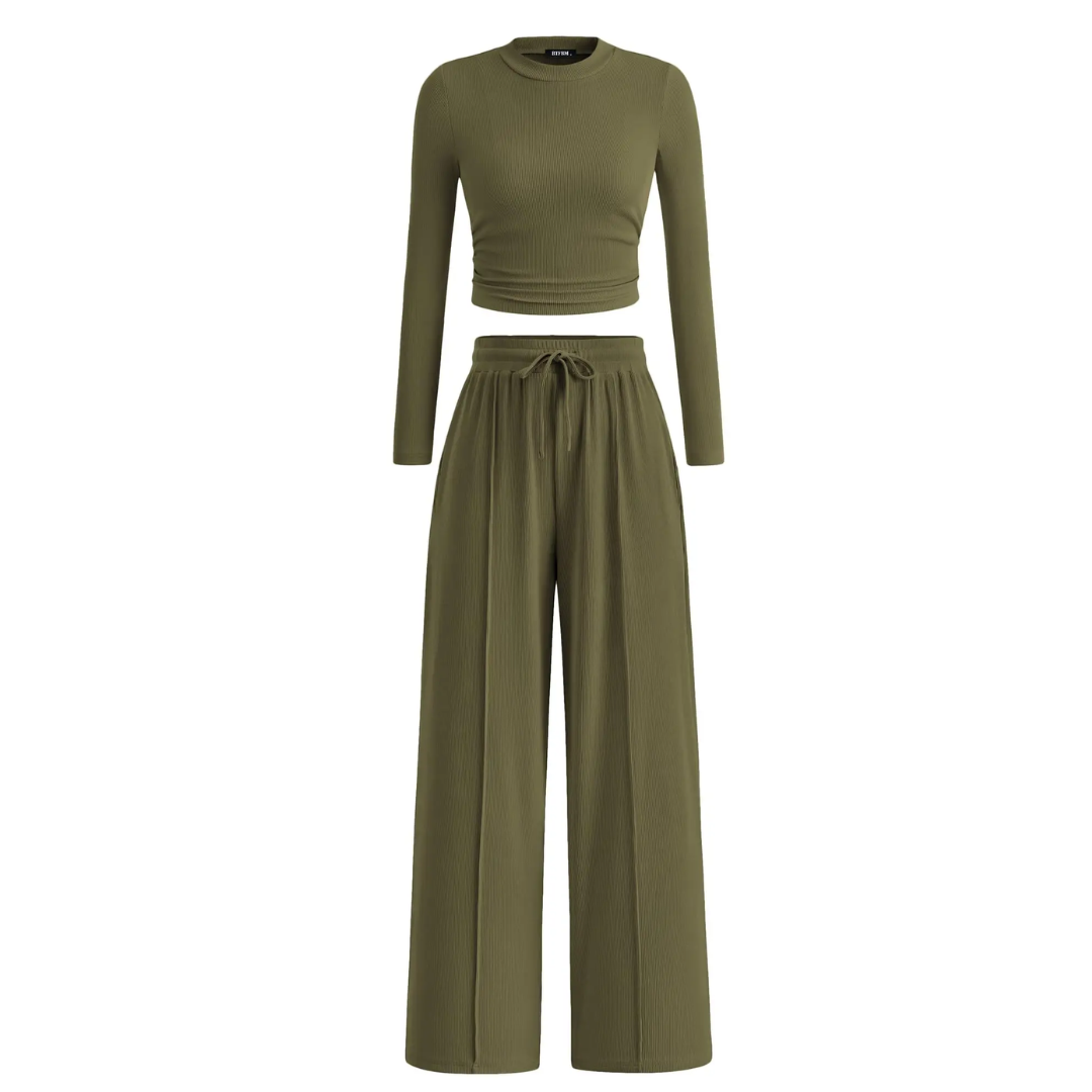 REMIT - Ribbed Knit Crop & Wide