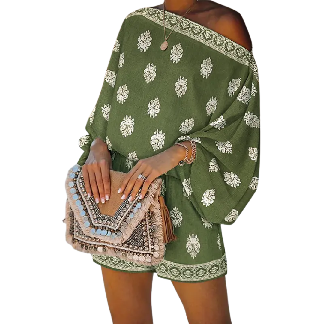 Zindel - Boho Lantern Sleeve Linen Co-Ord Set