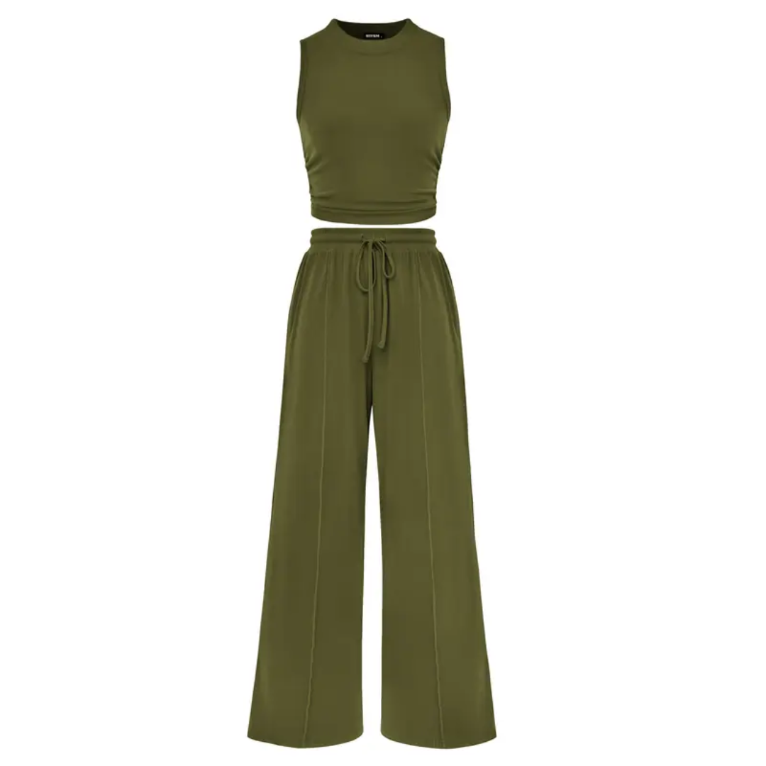 REINA™ – Ribbed Knit Sleeveless Lounge Set