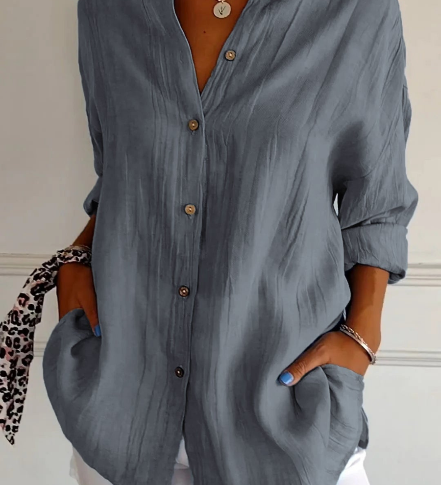 Bea - Linen Oversized Button-Down Shirt
