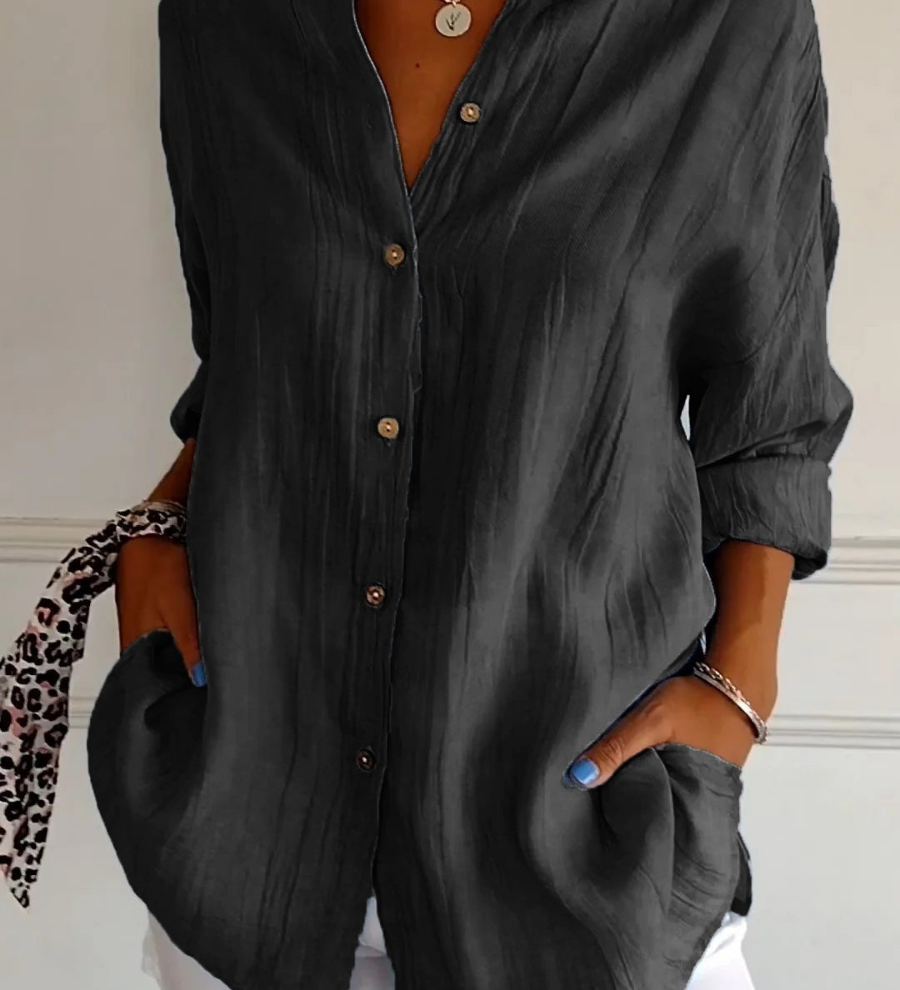 Bea - Linen Oversized Button-Down Shirt