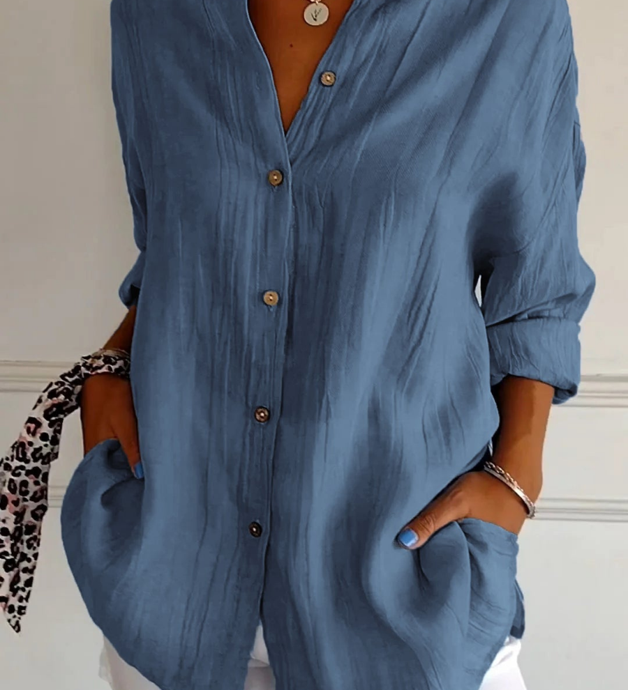 Bea - Linen Oversized Button-Down Shirt