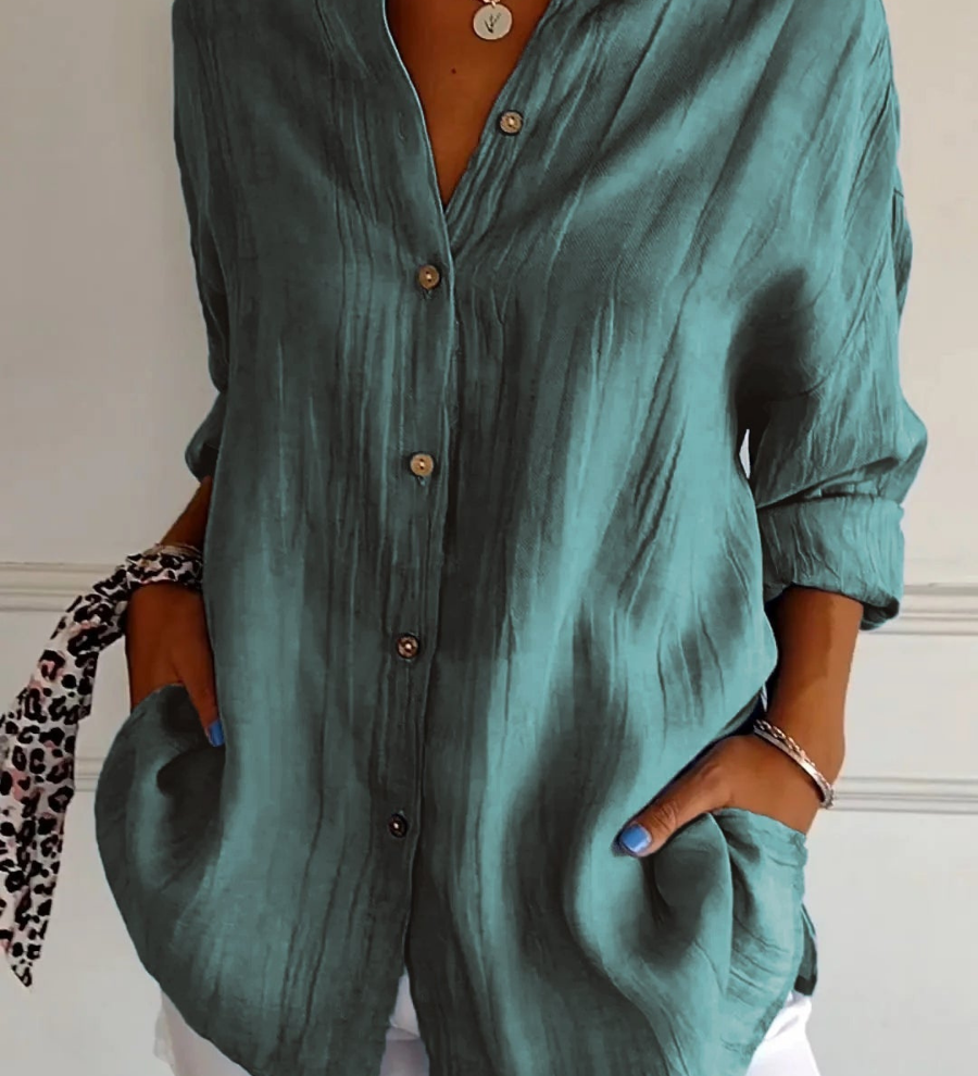 Bea - Linen Oversized Button-Down Shirt