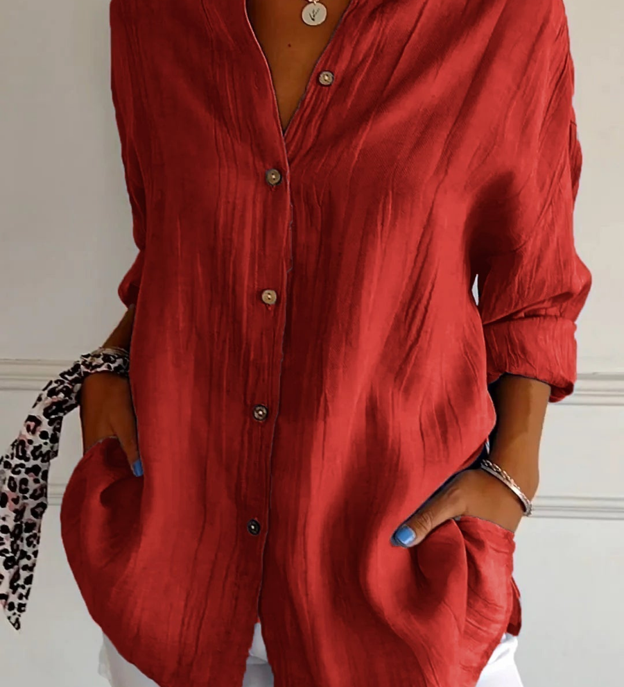 Bea - Linen Oversized Button-Down Shirt