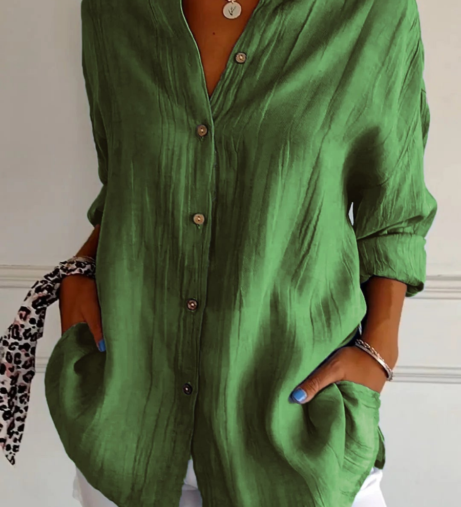 Bea - Linen Oversized Button-Down Shirt