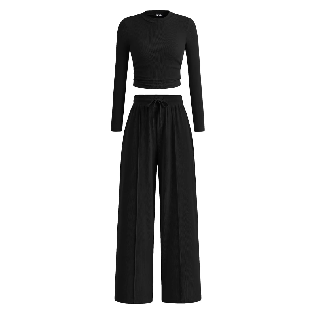 REMIT - Ribbed Knit Crop & Wide