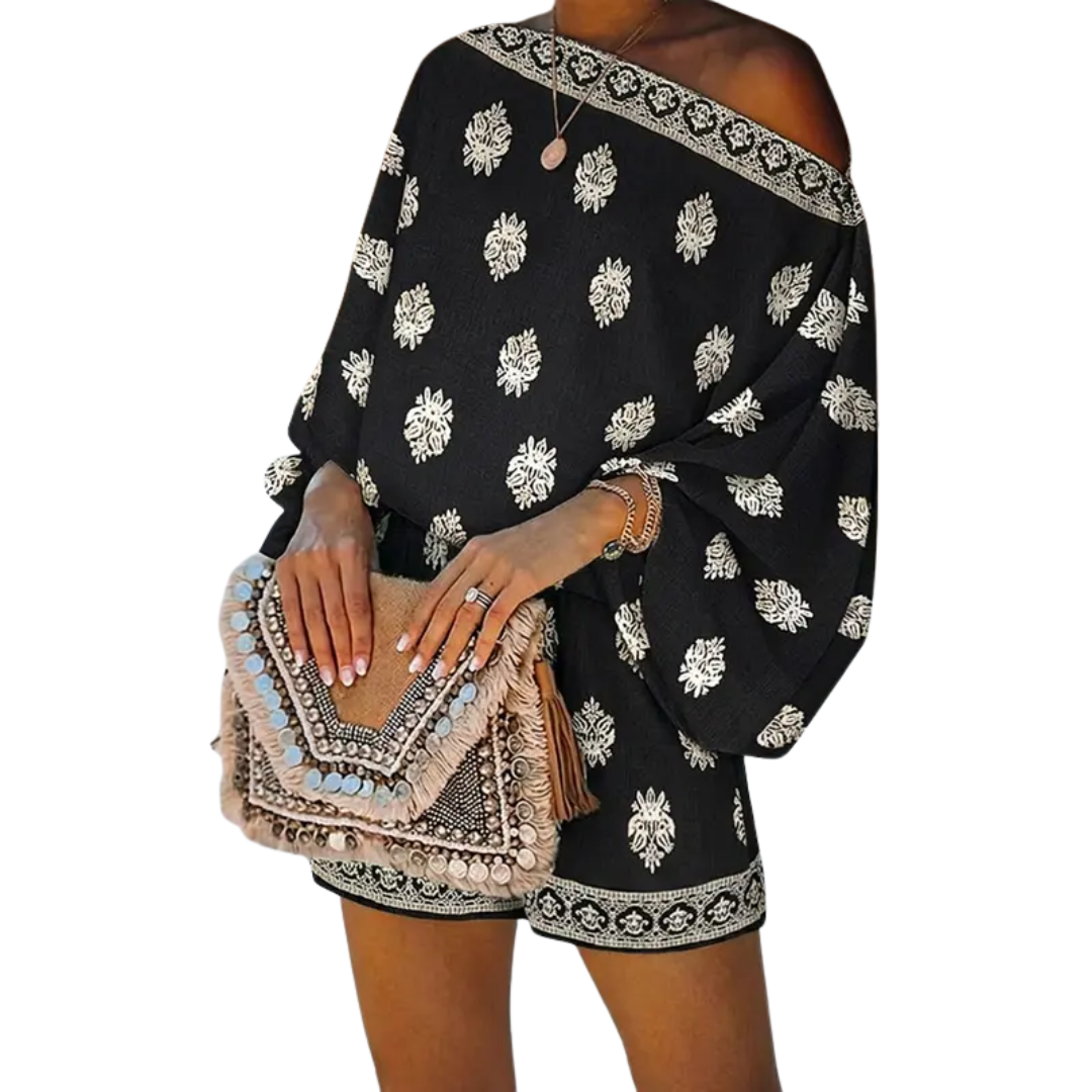 Zindel - Boho Lantern Sleeve Linen Co-Ord Set