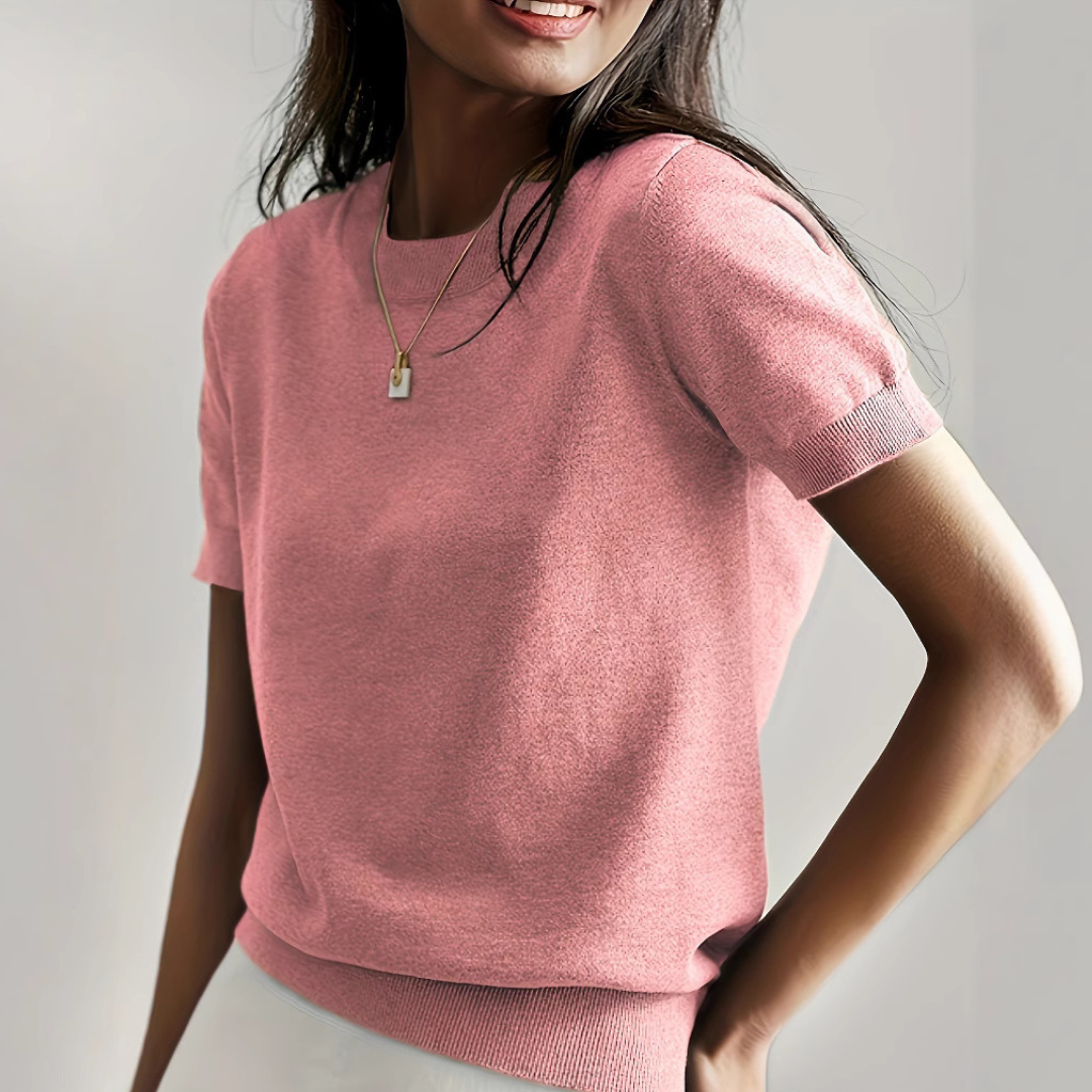 Vianca - Casual Short Sleeve Crew Neck Top