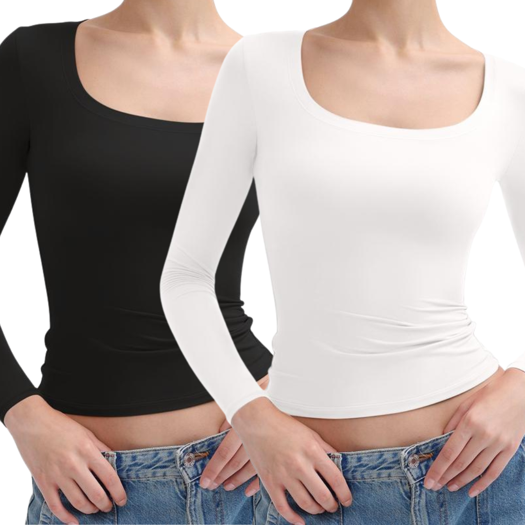 Nina - Scoop Neck Long Sleeve Double