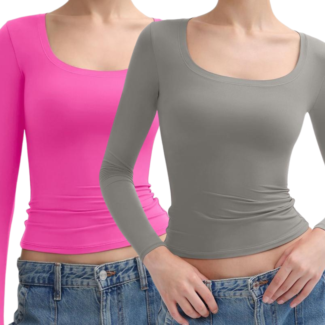 Nina - Scoop Neck Long Sleeve Double