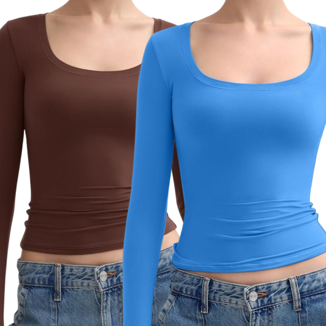 Nina - Scoop Neck Long Sleeve Double