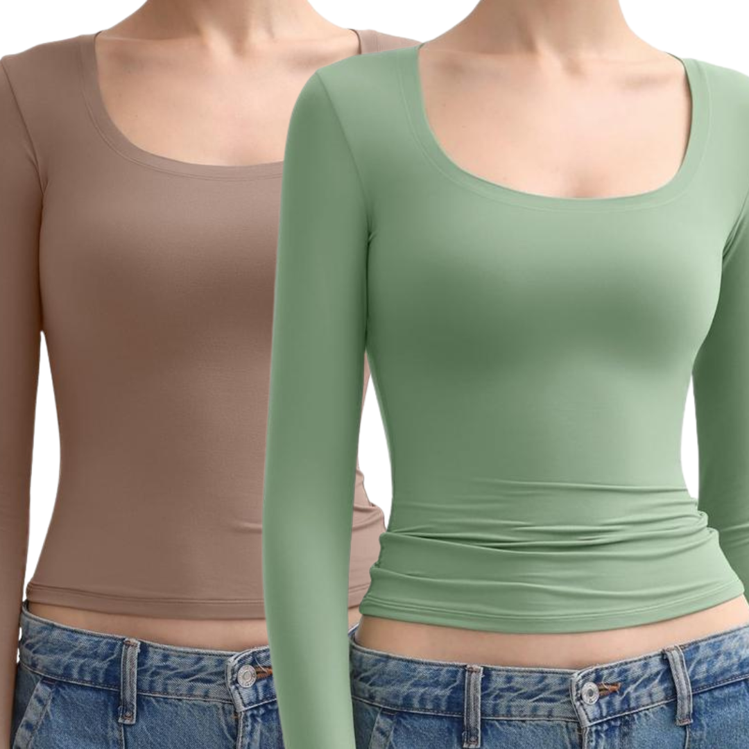 Nina - Scoop Neck Long Sleeve Double