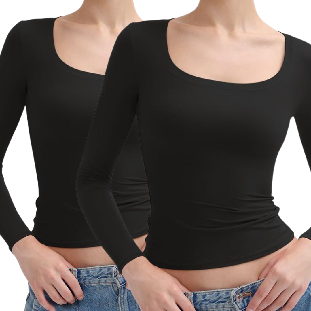 Nina - Scoop Neck Long Sleeve Double