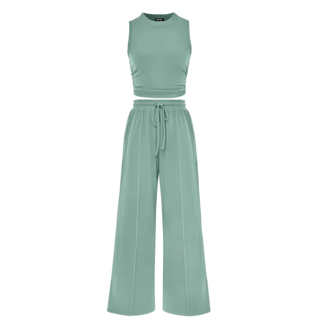 REINA™ – Ribbed Knit Sleeveless Lounge Set