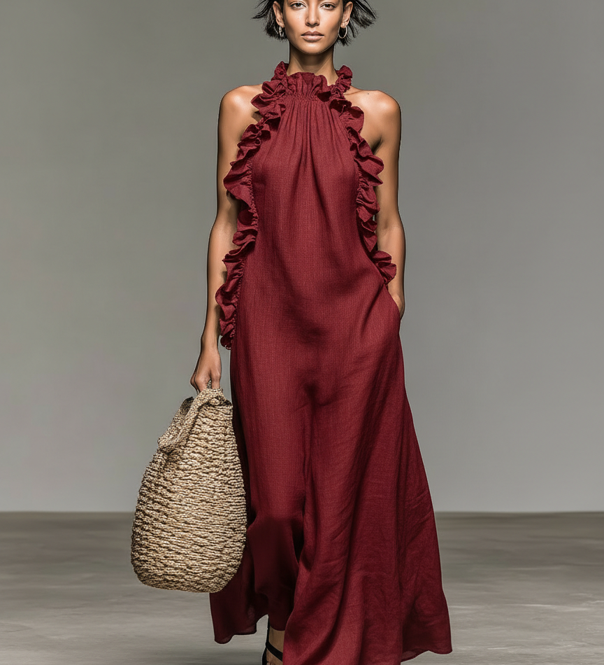 Luna - Sleeveless Maxi Dress with Pockets