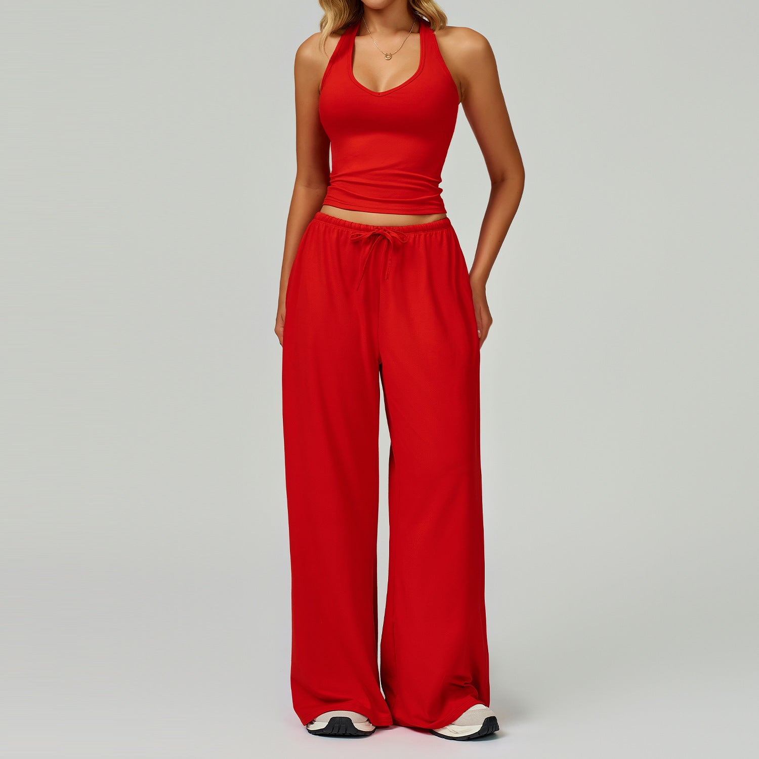 DINGDINGT - Crop Tank Top and Wide