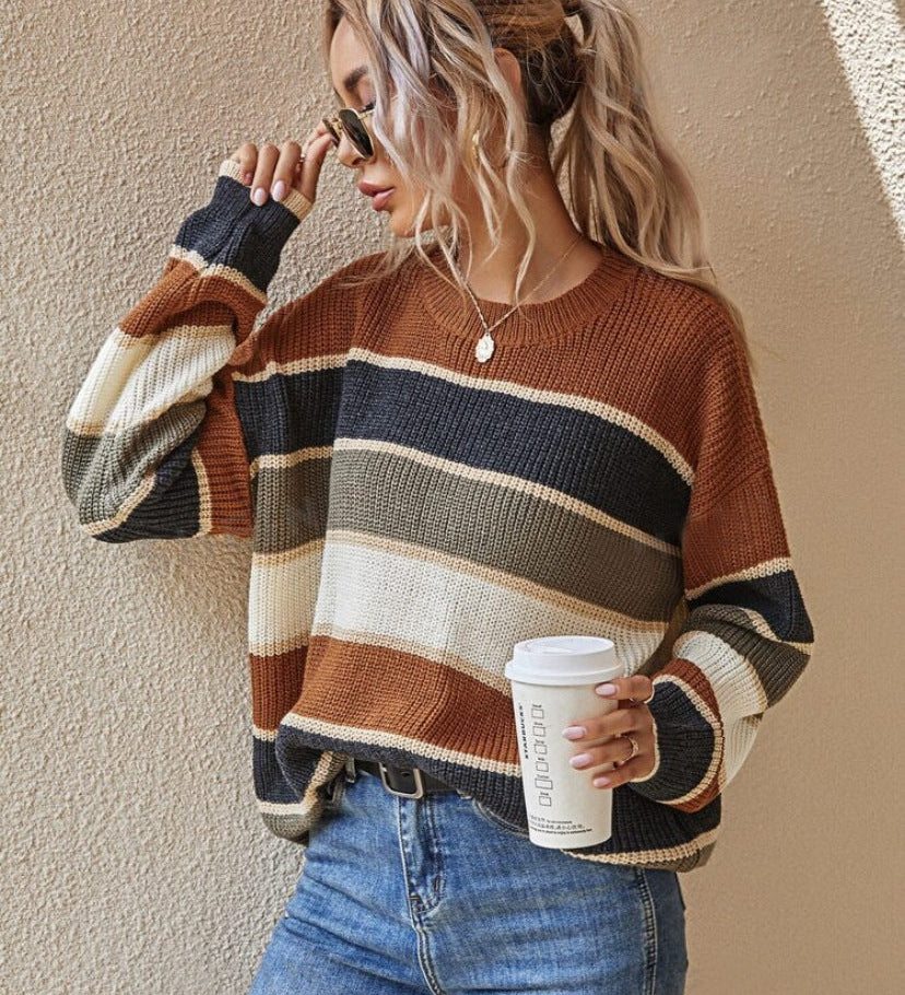 SOMINT - Comfy Striped Long Sleeve Round