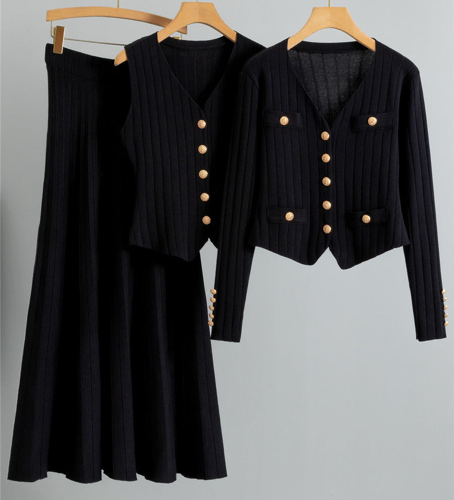 XANDYT - V-Neck Buttoned Vest and High