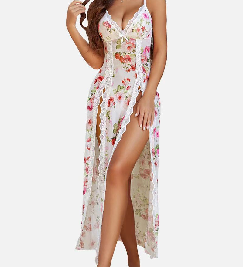 LUZY™ - Casual V-Neck Lingerie Maxi Nightdress