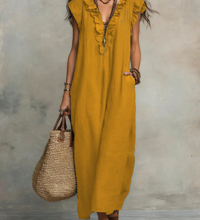 Camellia - Flowy Ruffle Maxi Dress