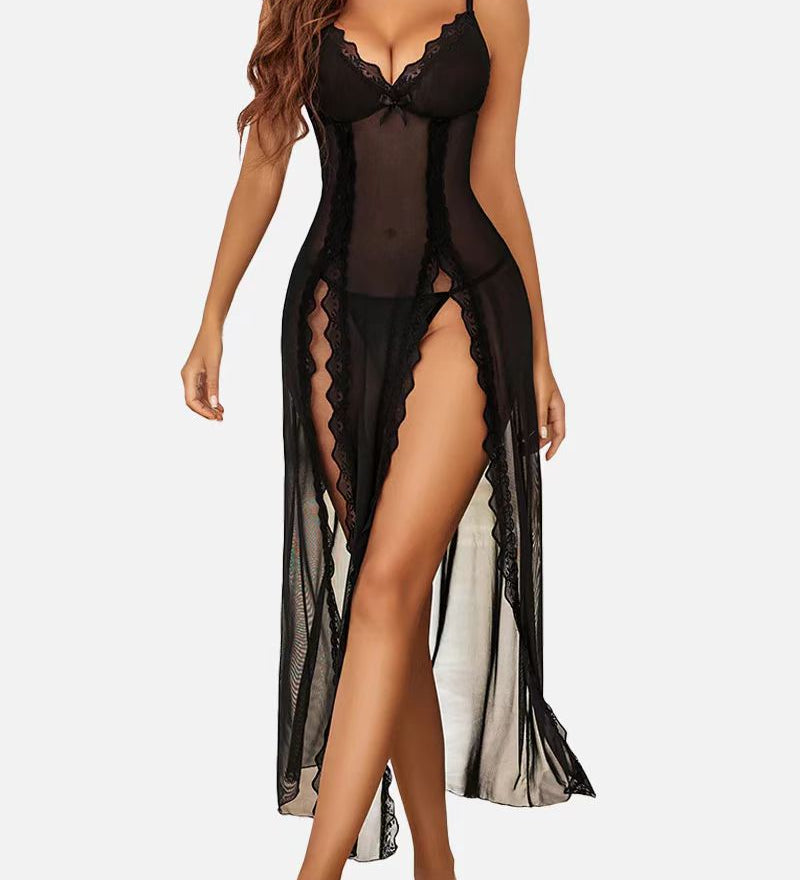 LUZY™ - Casual V-Neck Lingerie Maxi Nightdress