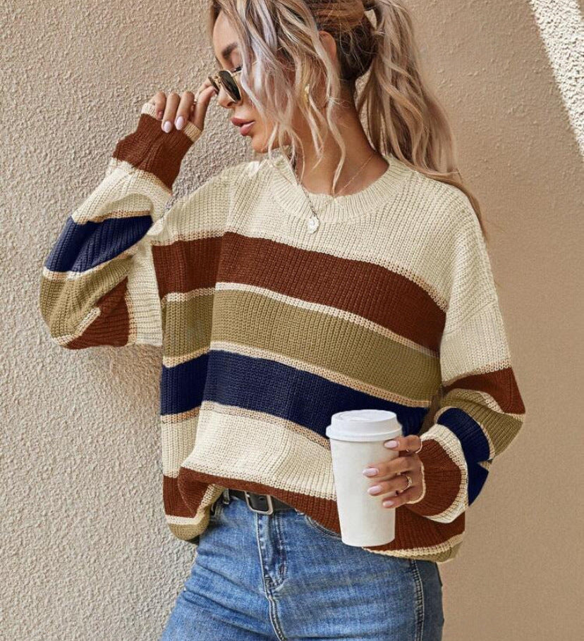 SOMINT - Comfy Striped Long Sleeve Round