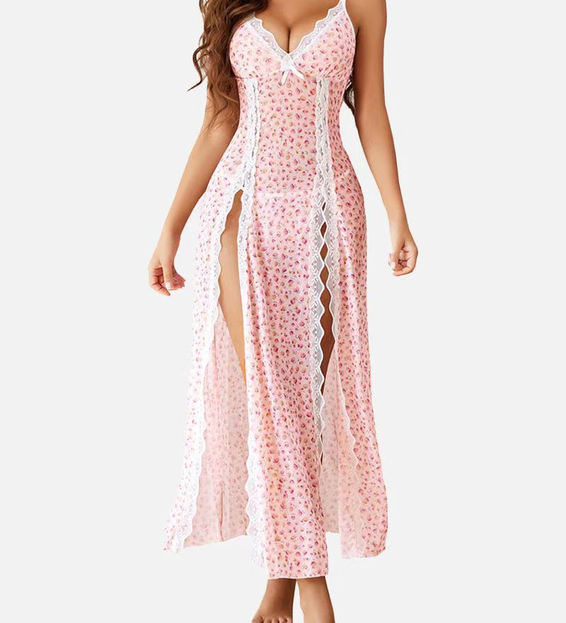 LUZY™ - Casual V-Neck Lingerie Maxi Nightdress