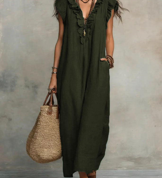 Camellia - Flowy Ruffle Maxi Dress