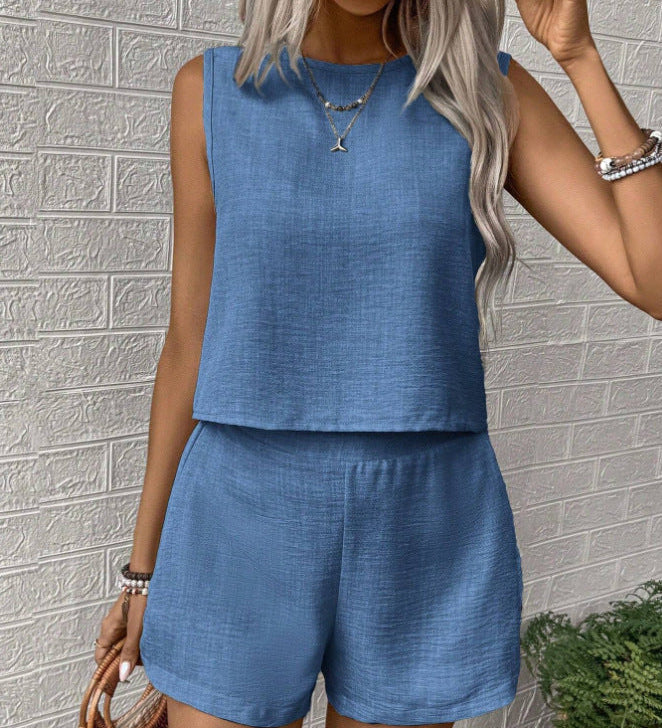 CLARISSE™ - Chic Sleeveless Tank & Shorts Set