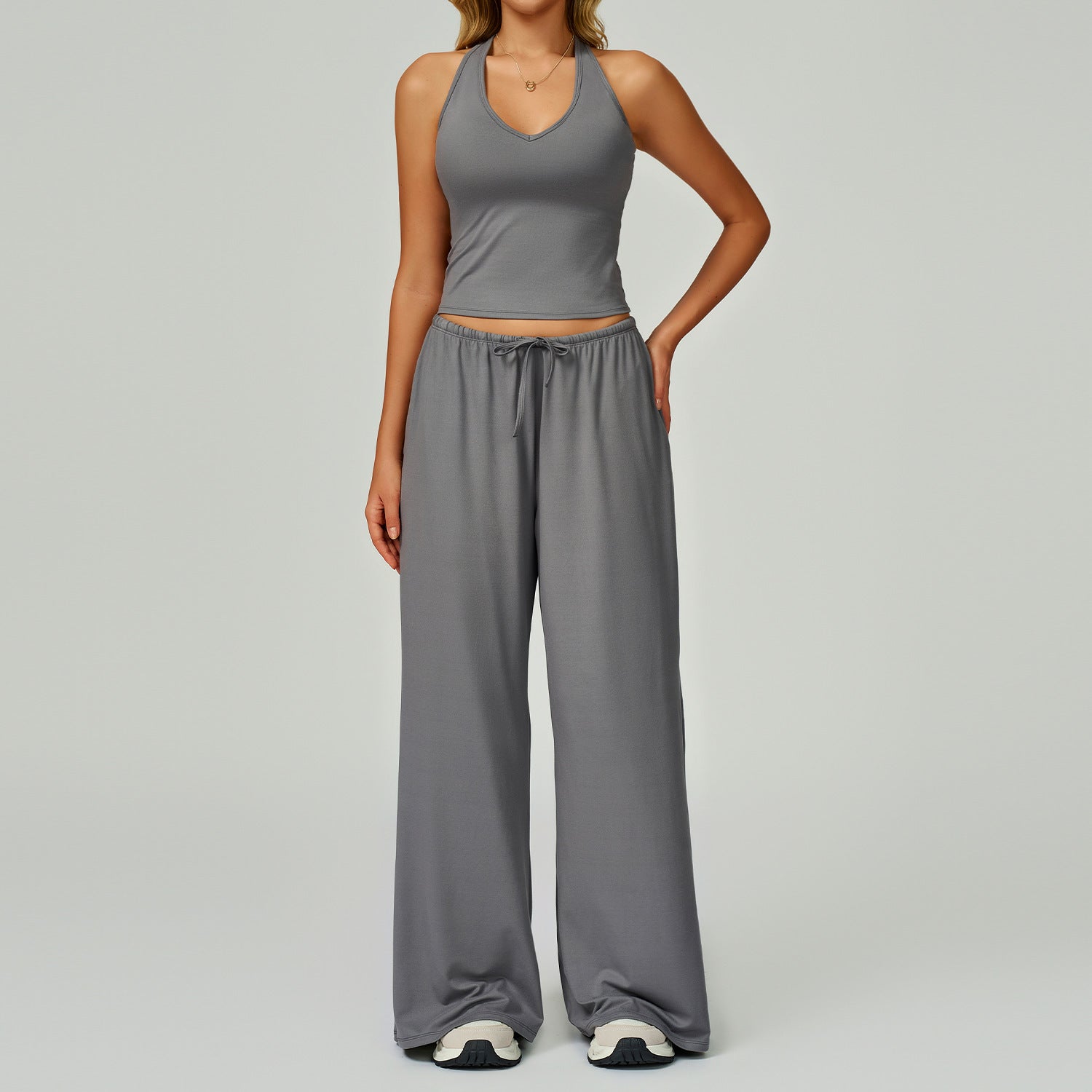 DINGDINGT - Crop Tank Top and Wide