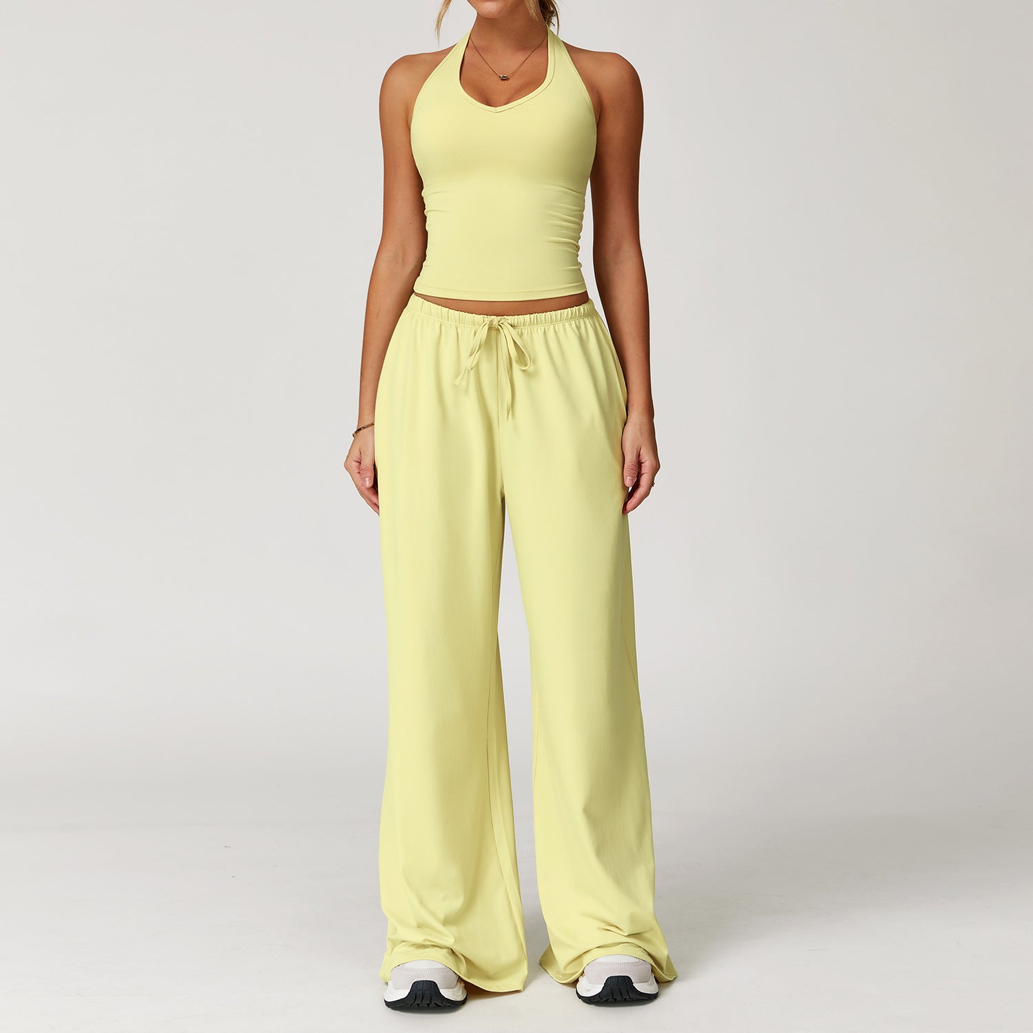 DINGDINGT - Crop Tank Top and Wide
