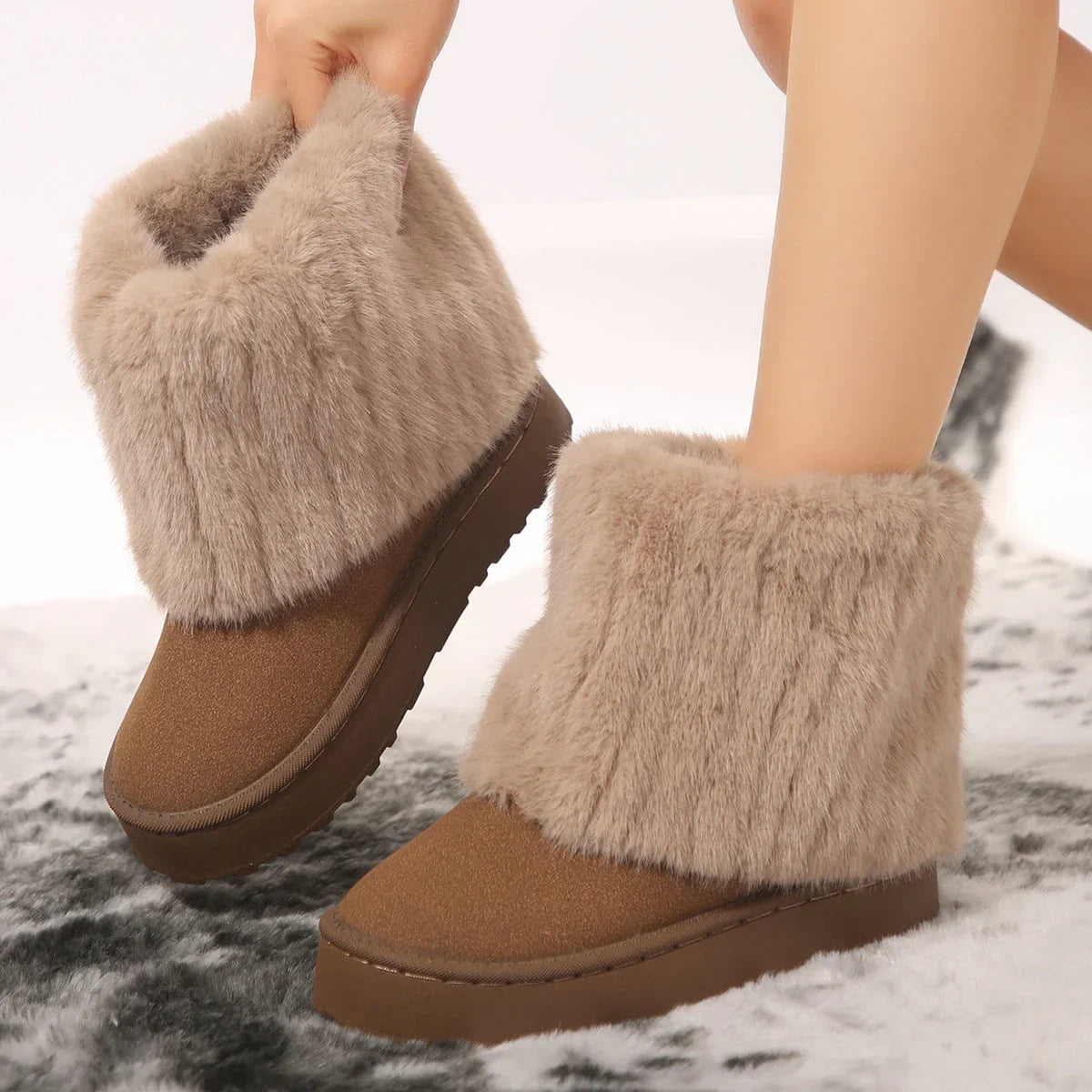 VANESSAT - Snow Boots Fluffy Faux Lined