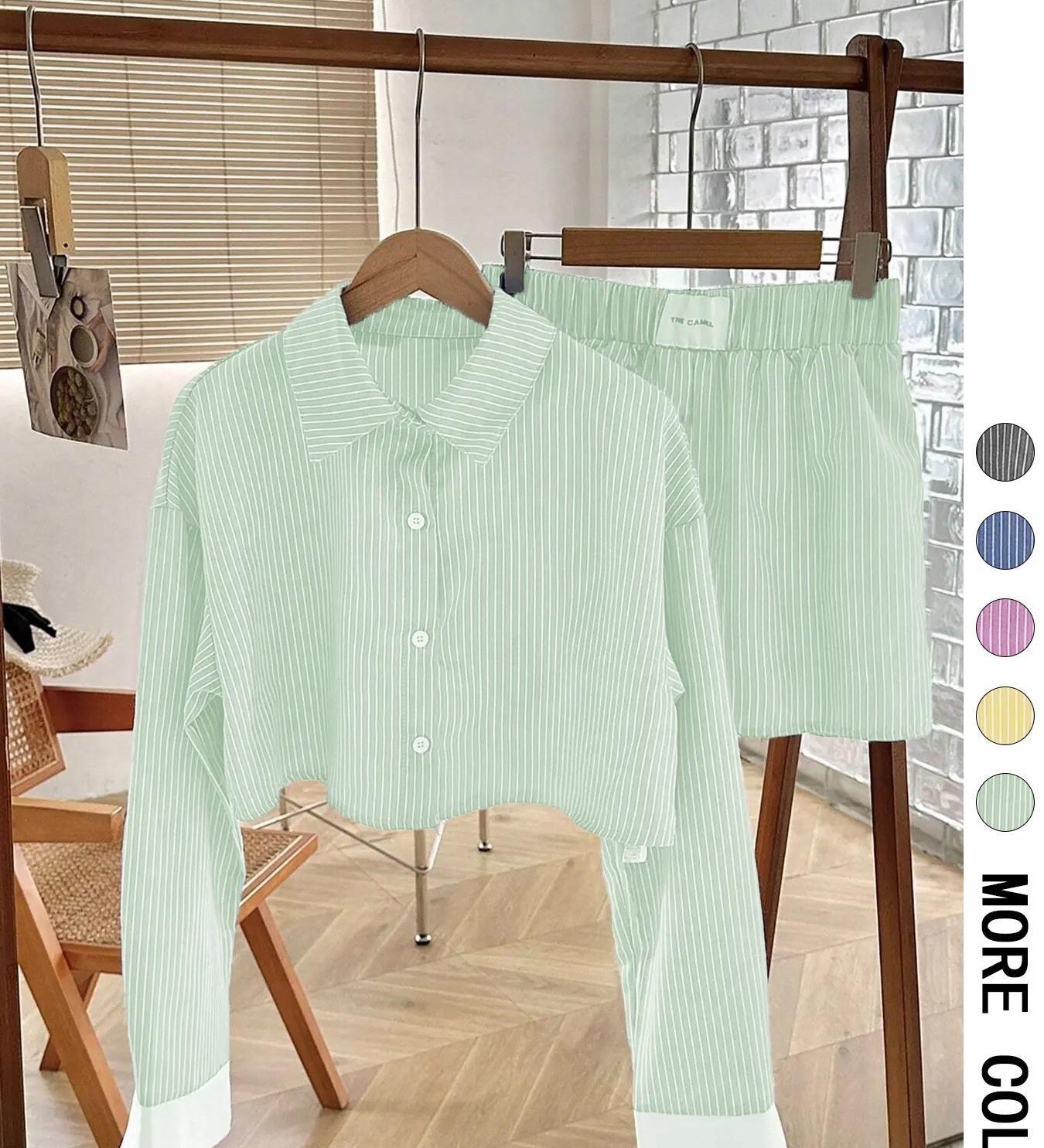 EMERSYN™ - Casual Collared Long-Sleeve Co-Ord Set