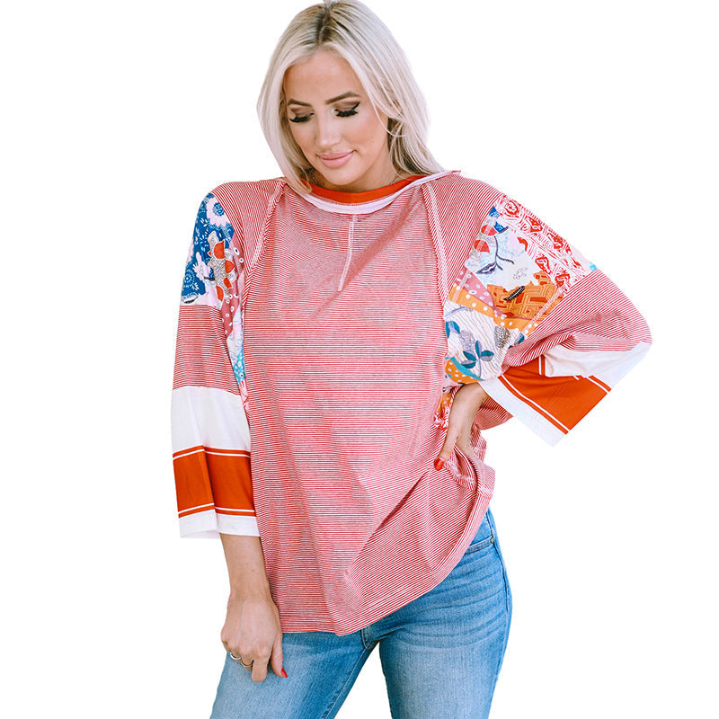 Bailey - Lightweight Patchwork Batwing Top