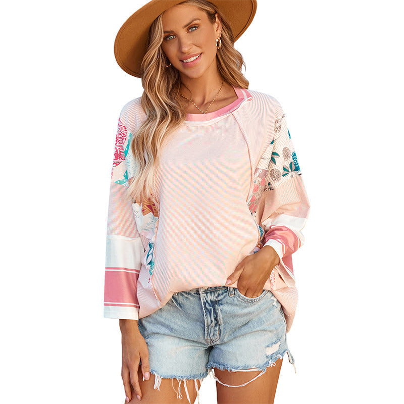 Bailey - Lightweight Patchwork Batwing Top