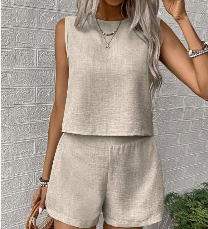CLARISSE™ - Chic Sleeveless Tank & Shorts Set