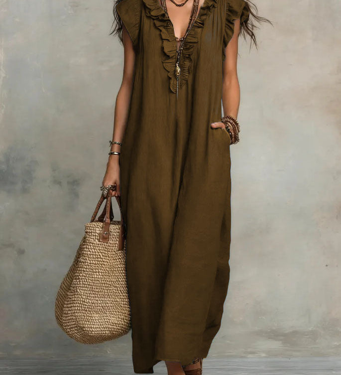 Camellia - Flowy Ruffle Maxi Dress