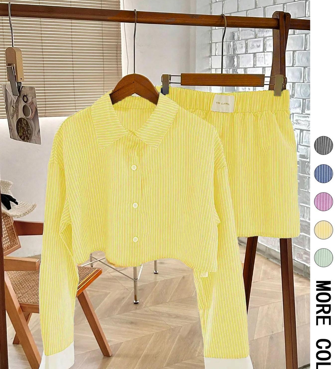 EMERSYN™ - Casual Collared Long-Sleeve Co-Ord Set