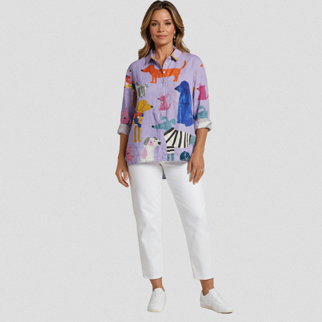 Chloe - Dog Print Tee