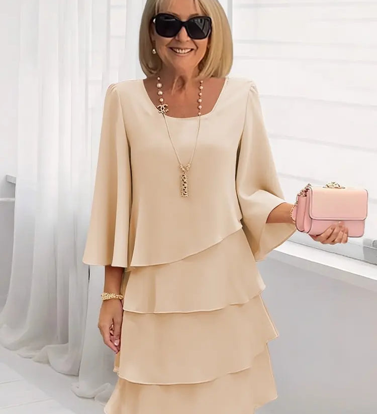 Catherine | Elegant Comfort Ruffle Dress