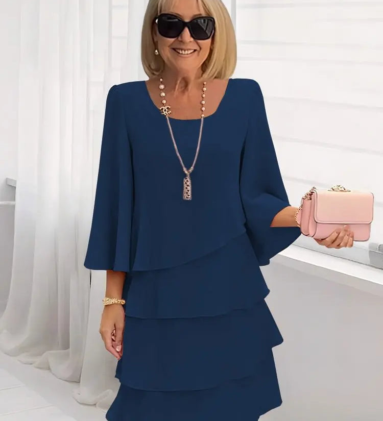 Catherine | Elegant Comfort Ruffle Dress